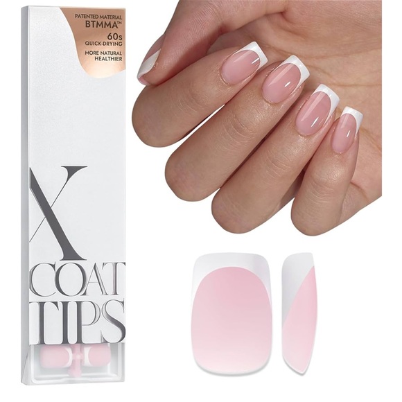 BTArtBox Nails X-Coat Tips Pink French Manicure Short Square - Picture 7 of 9